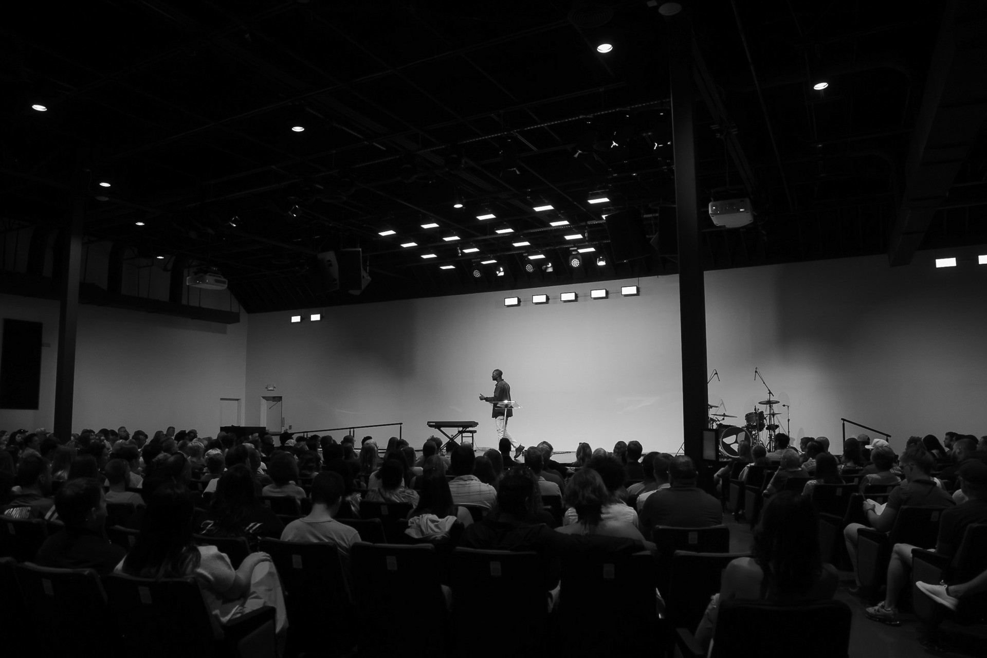 People gathered for a Sunday service at Mercy Road Church